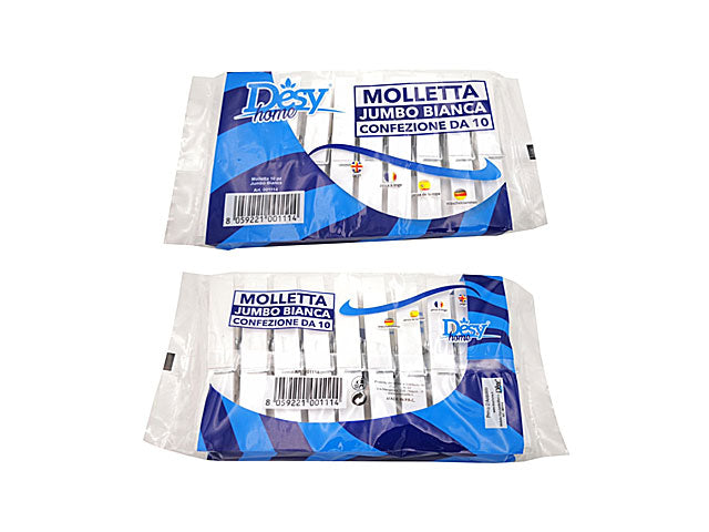 Molletta jumbo 10 pezzi bianca b07001310