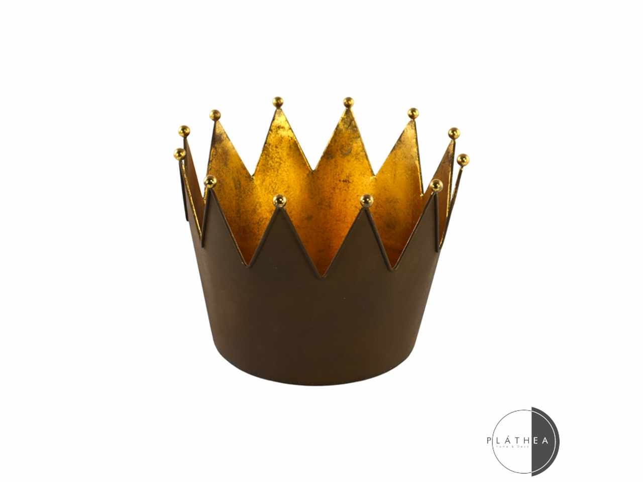 Corona ruggine/ oro d.25x25cm in metallo