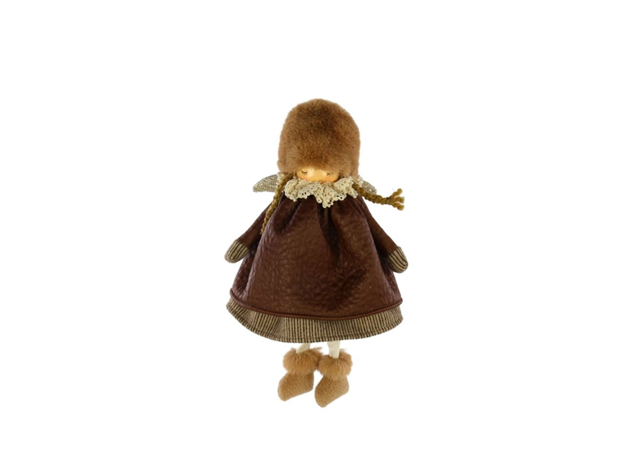 Appendino bambina marrone h.24cm in poliestere