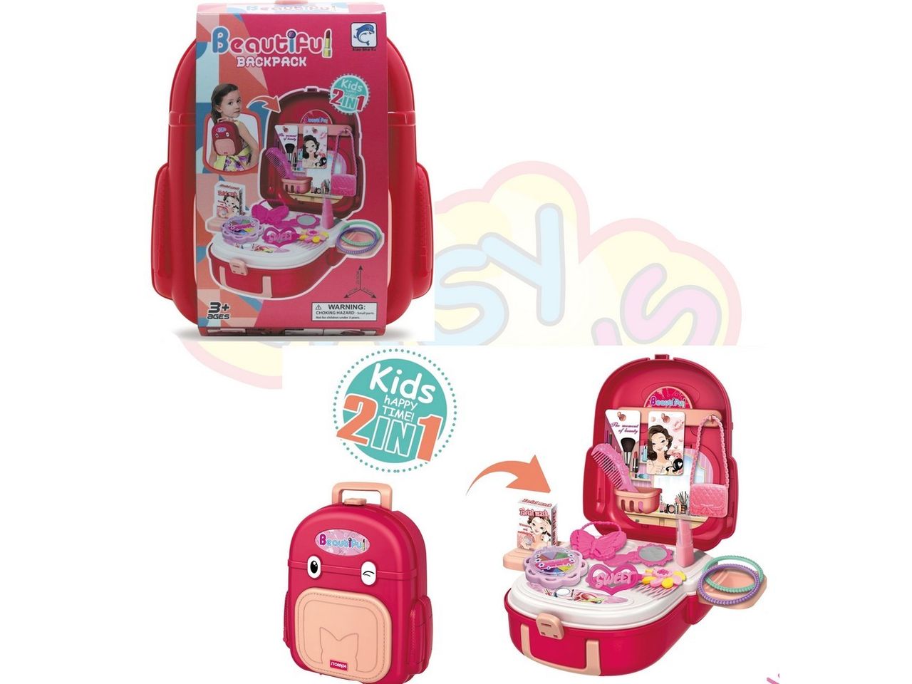 Zainetto con accessori bellezza