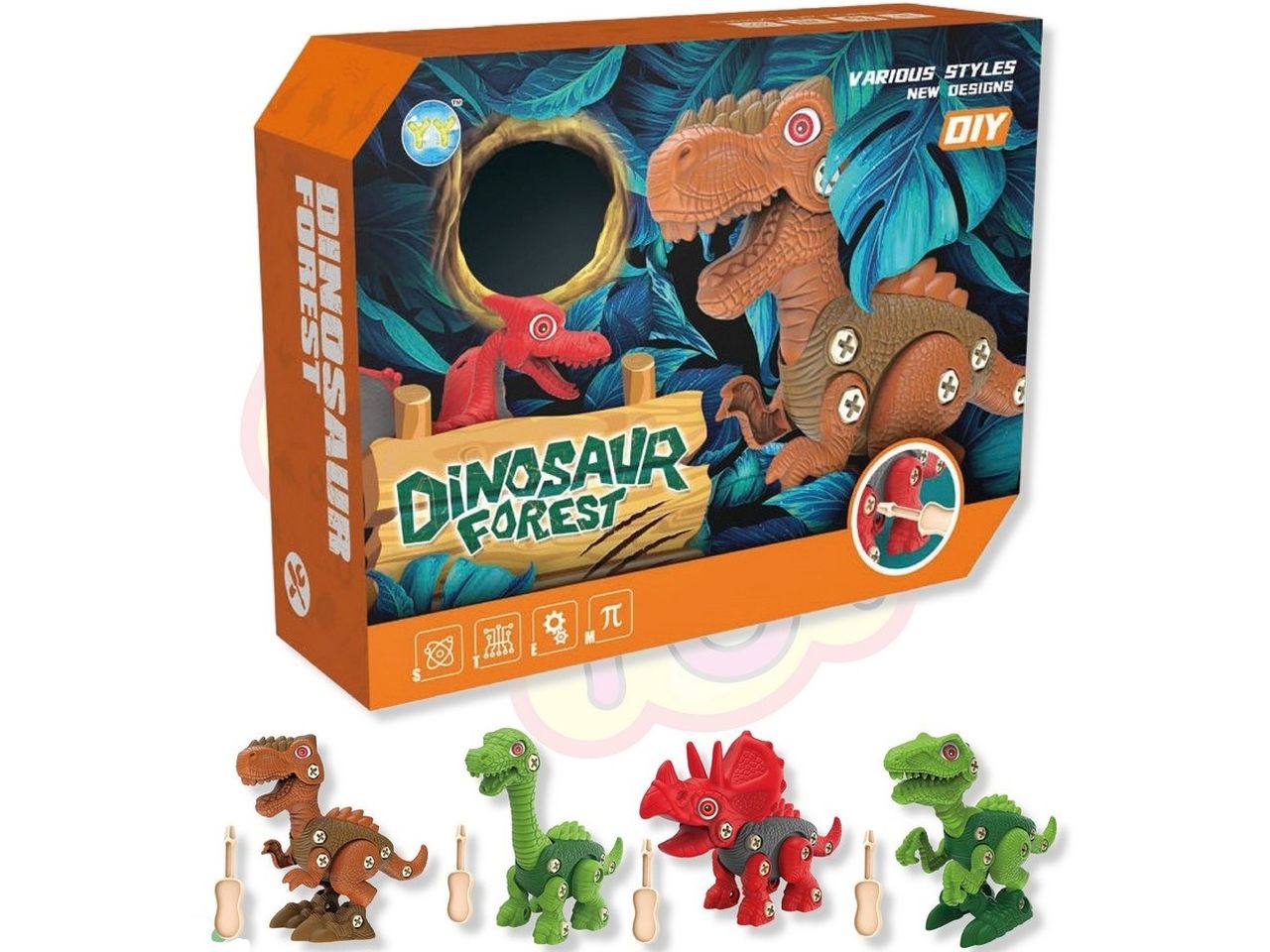 Dinosauro forest monta e smonta in 4 assortimenti