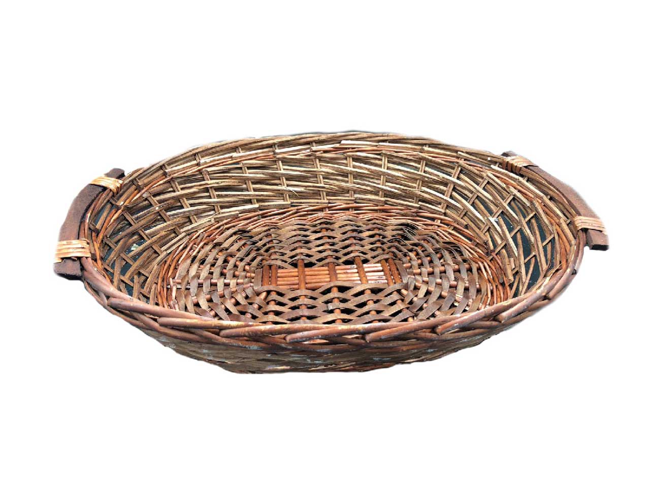 Cesto ovale colore marrone misura 65x40x13cm