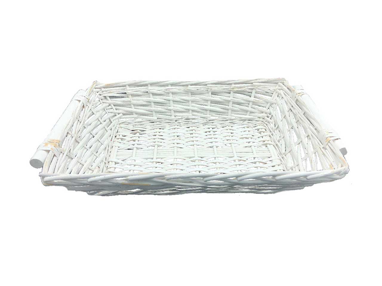 Cesto rettangolare colore bianco misura 58x42x12cm