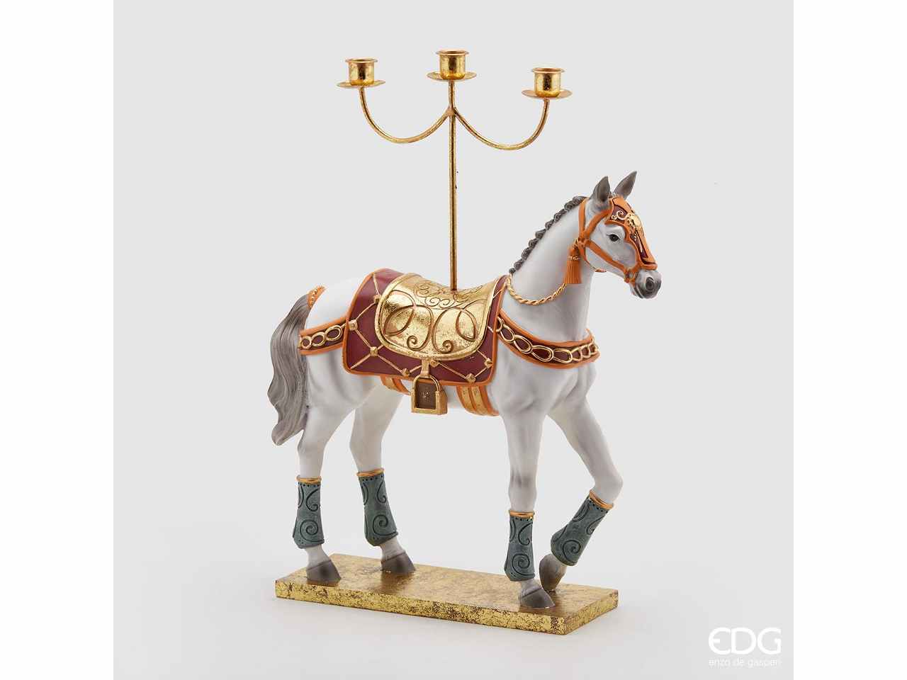 Portacandela cavallo 3posti h.50x40x15cm