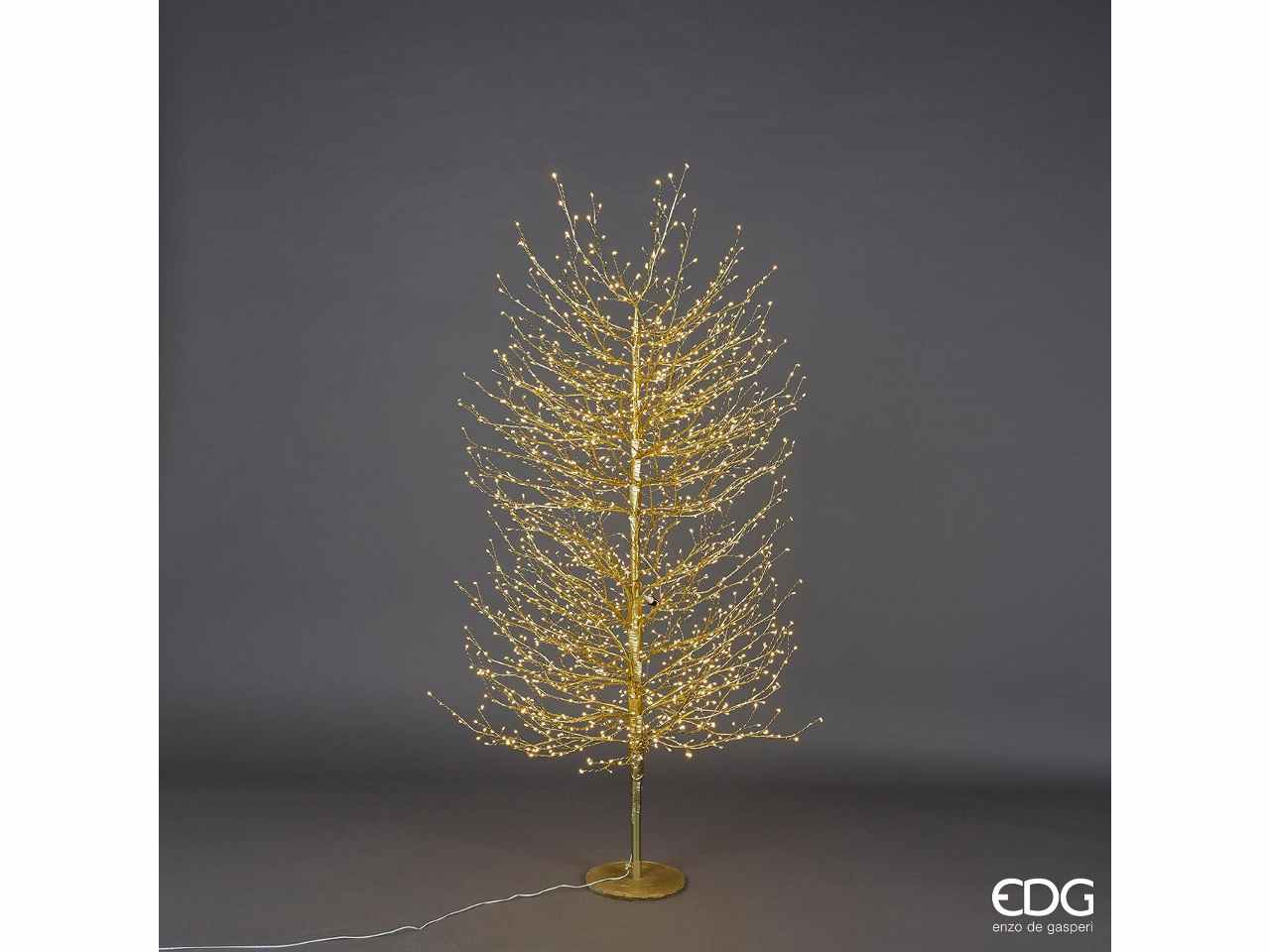 Albero faggio con base e 2000led h.180cm oro