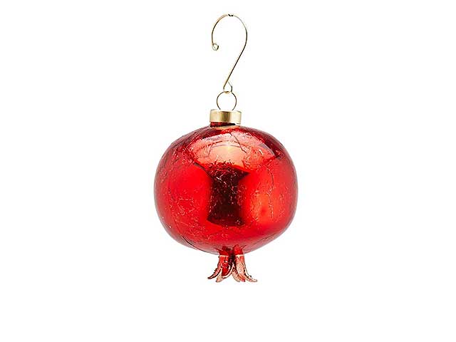 Palline natalizie rosso melograno in vetro diametro 8cm