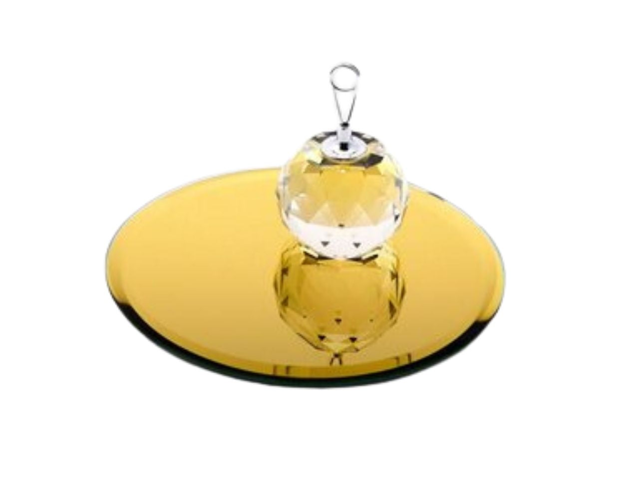 Base per candele tonda in vetro dorato a specchio, stile moderno, ideale per sottocandela - 12 cm - Enzo De Gasperi