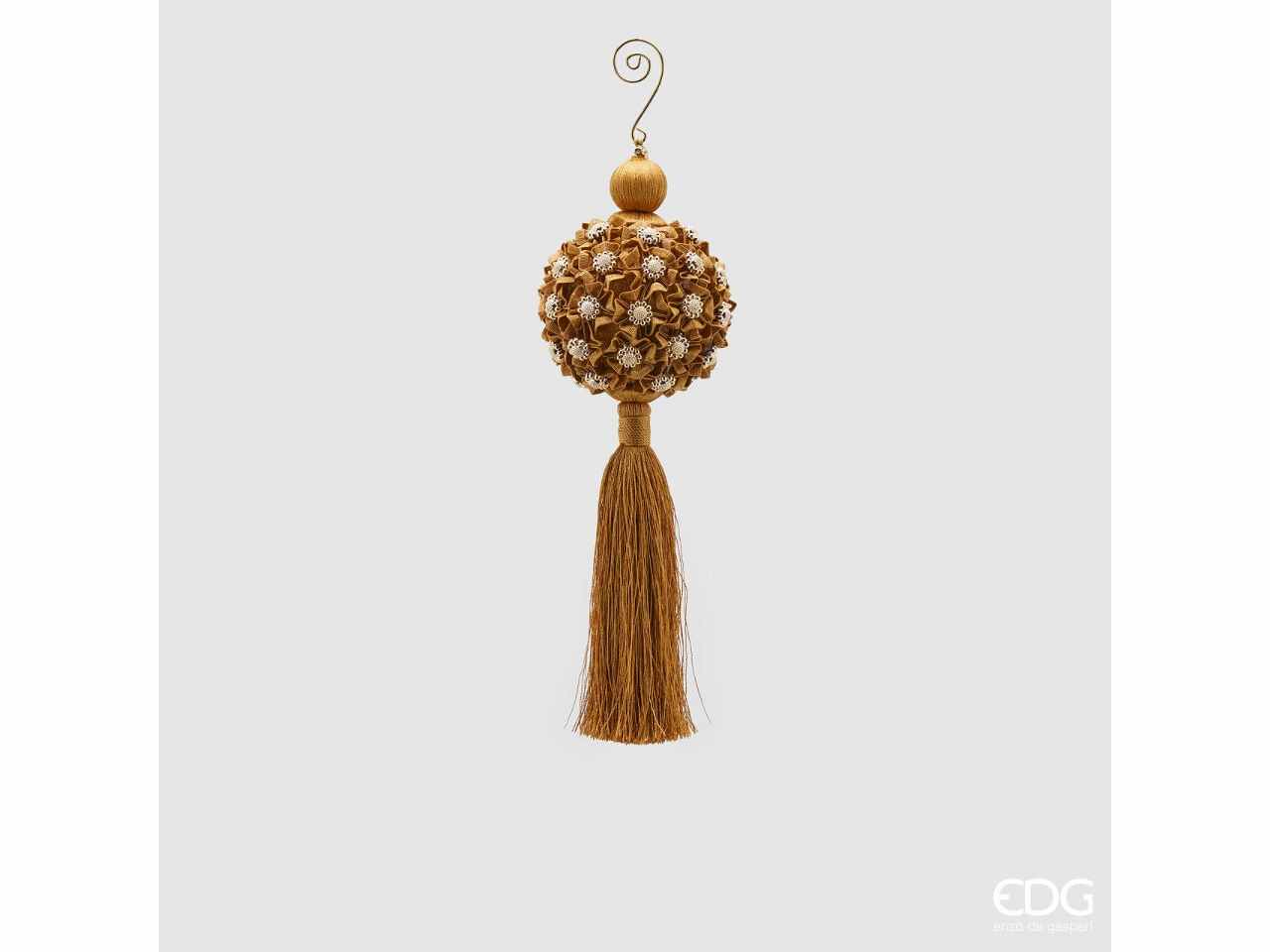 Palla flowery h.28cm d.8cm oro con nappa $