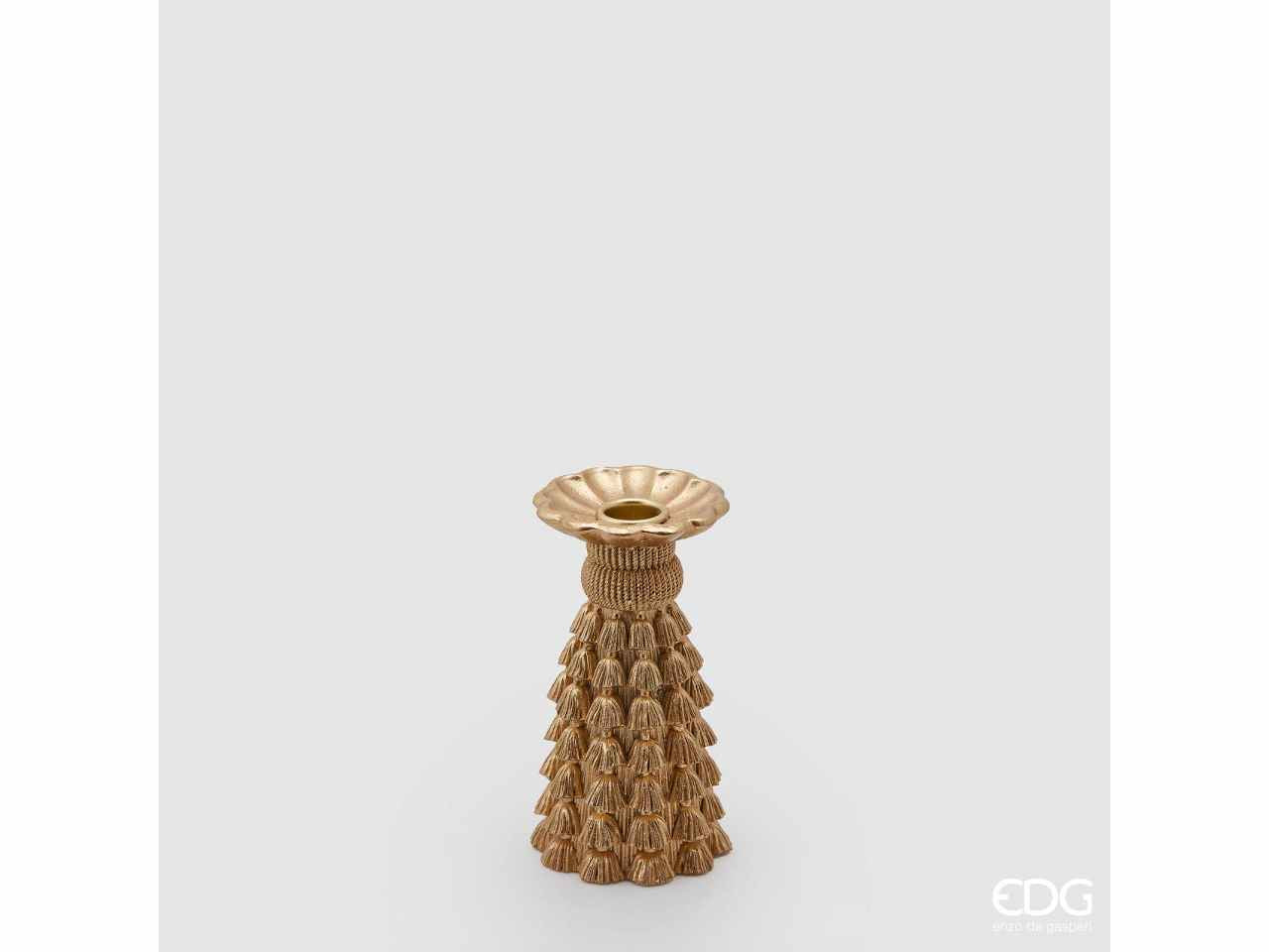 Portacandela tassel h.15xd.9cm oro