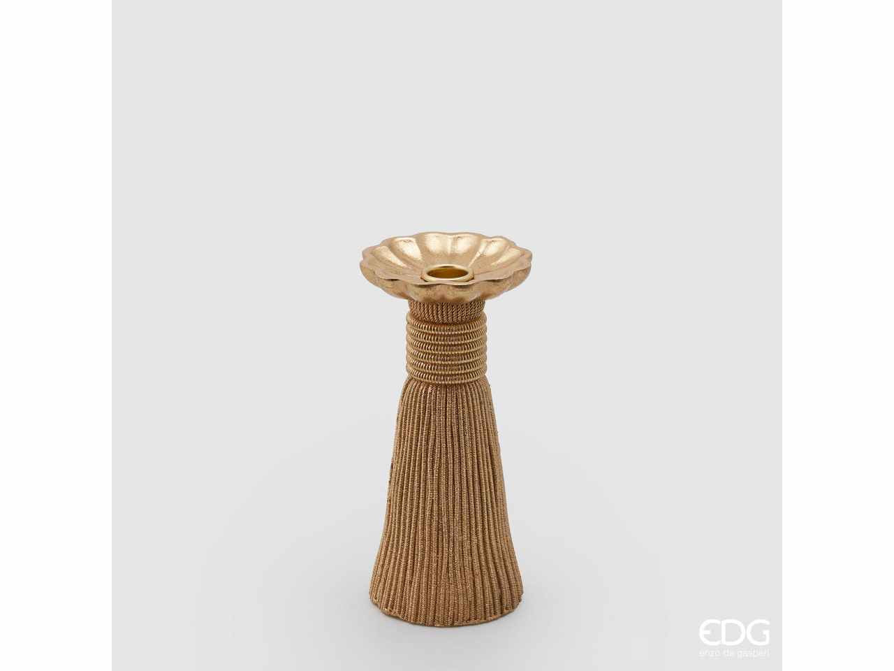 Portacandela tassel h.21xd.10cm oro