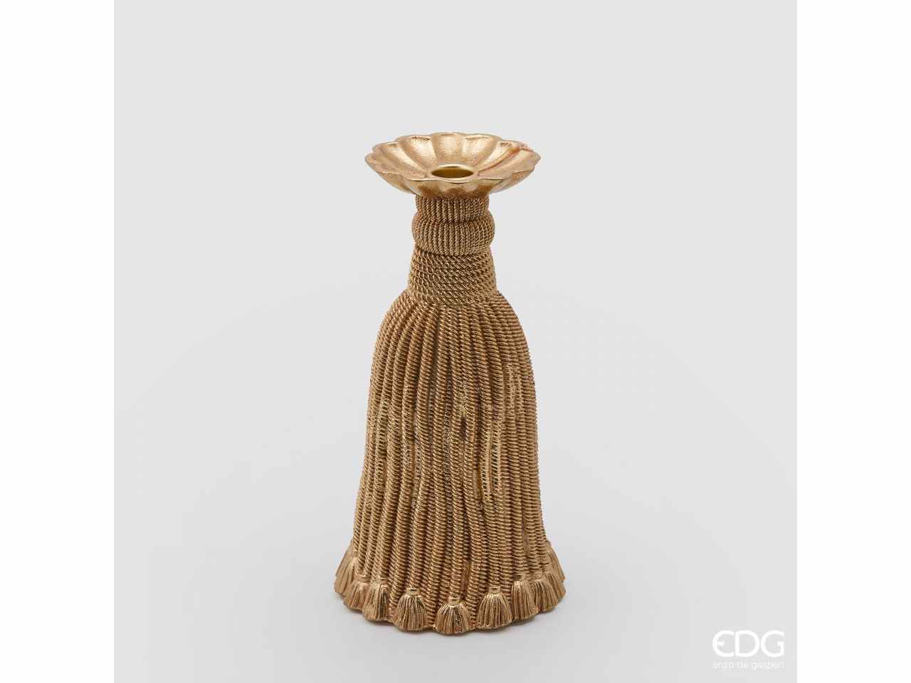 Portacandela tassel h.26xd.14cm oro
