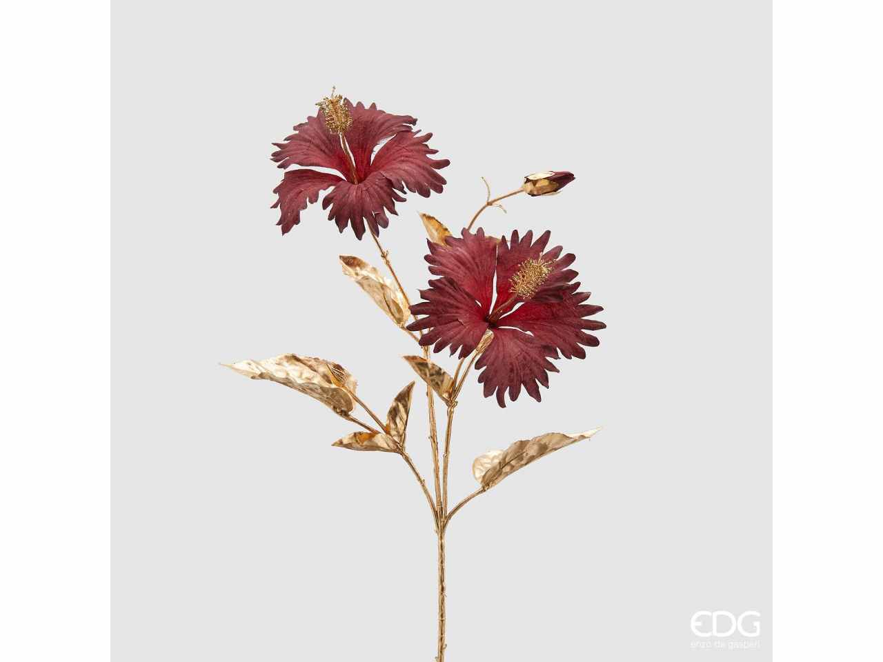 Ramo di hibiscus con stelo oro h.68cm