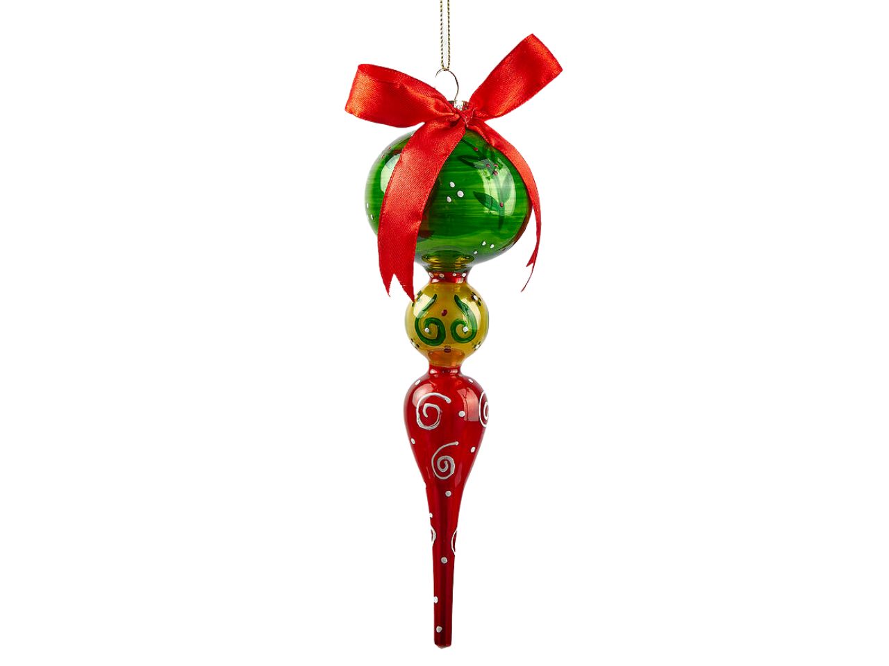 Pendente fuso marvellous xmas h.20xd.6cm verde e rosso