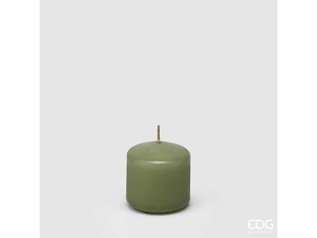 Candela moccolo 5x5cm verde 613550.88