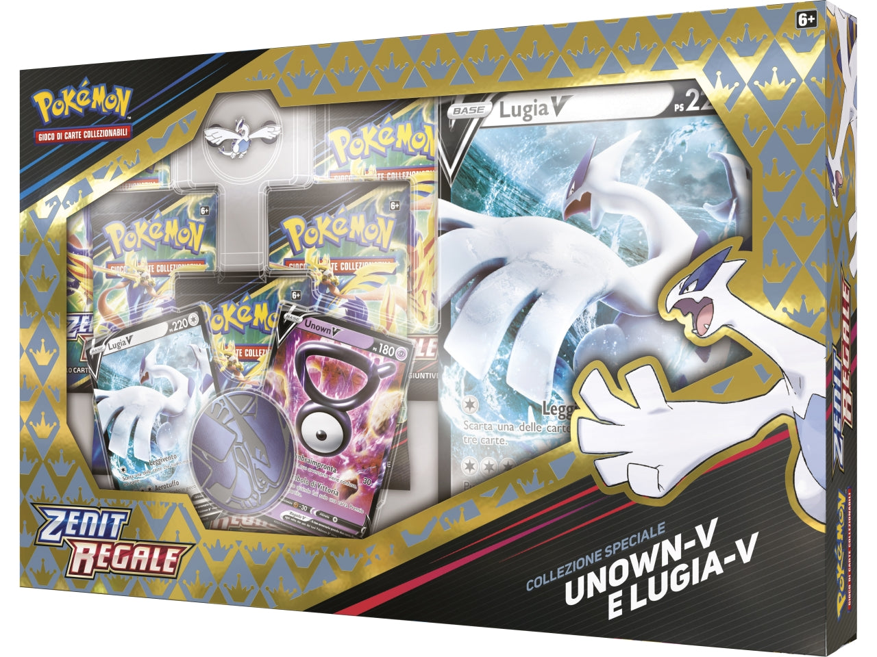 Scatola Carte Pokémon Spada e Scudo 12.5 Zenit Regale Collezione Speciale Unown-V e Lugia-V - Game Vision