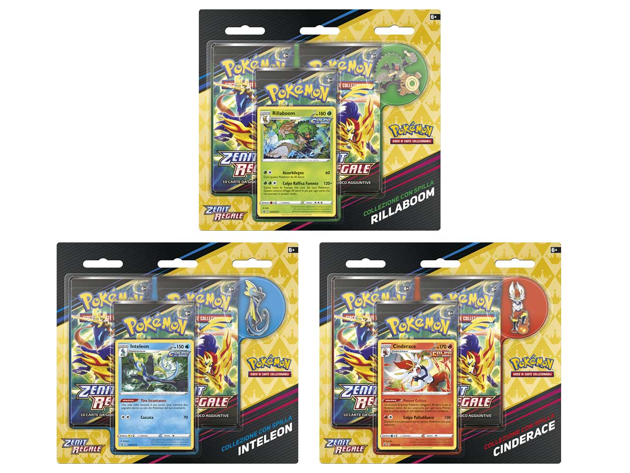 Carte Pokémon Blister Zenit Regale Rillaboom / Cinderace / Inteleon (Con Spilla) - Game Vision