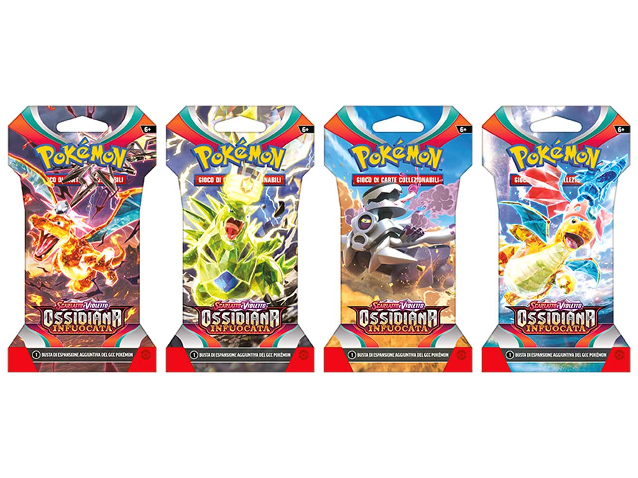 Bustina in Cartone Carte Pokémon Scarlatto e Violetto Ossidiana Infuocata - Game Vision