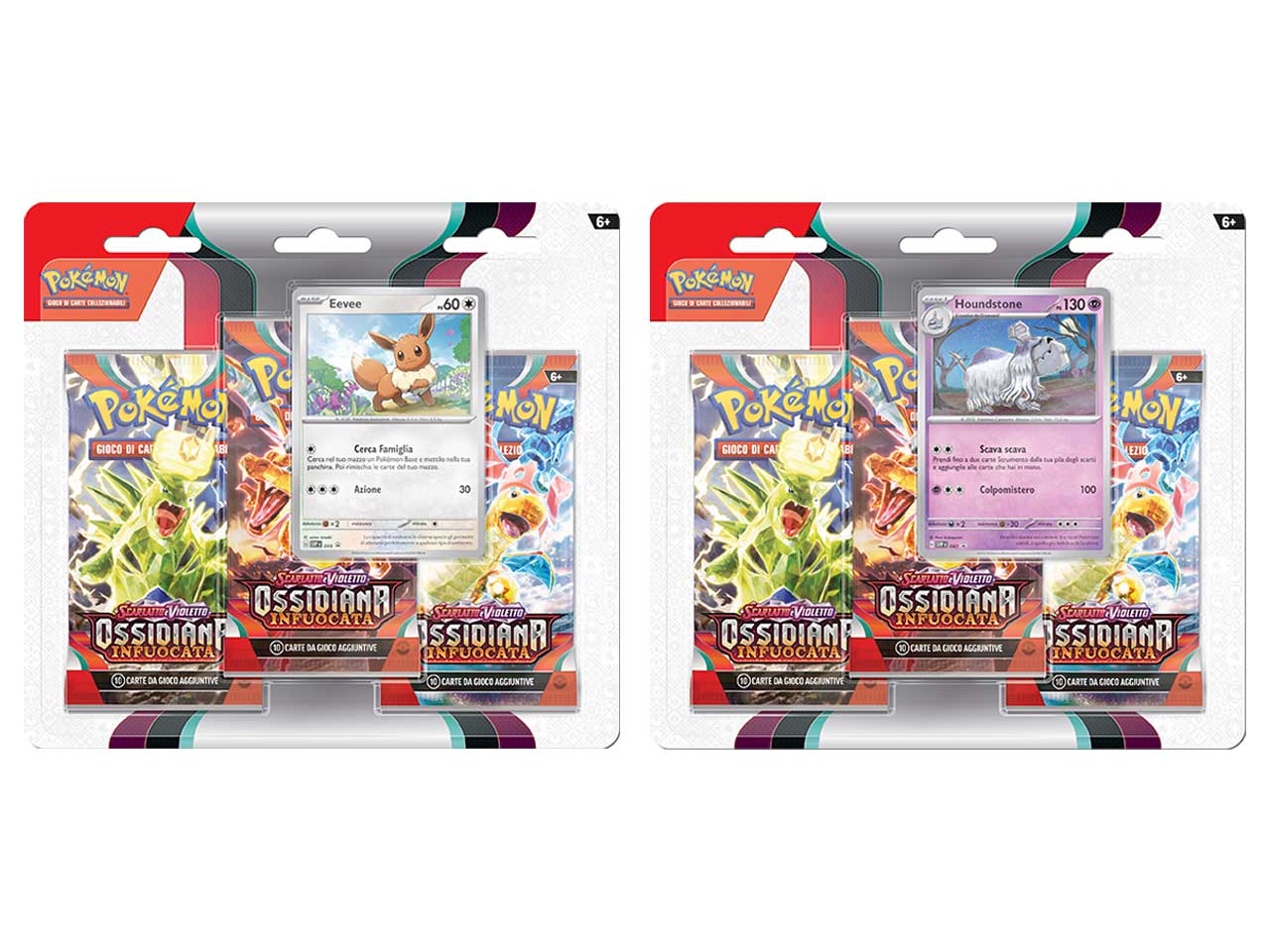 Carte Pokémon Blister Scarlatto e Violetto Ossidiana Infuocata - Evee/Houndstone - Game Vision