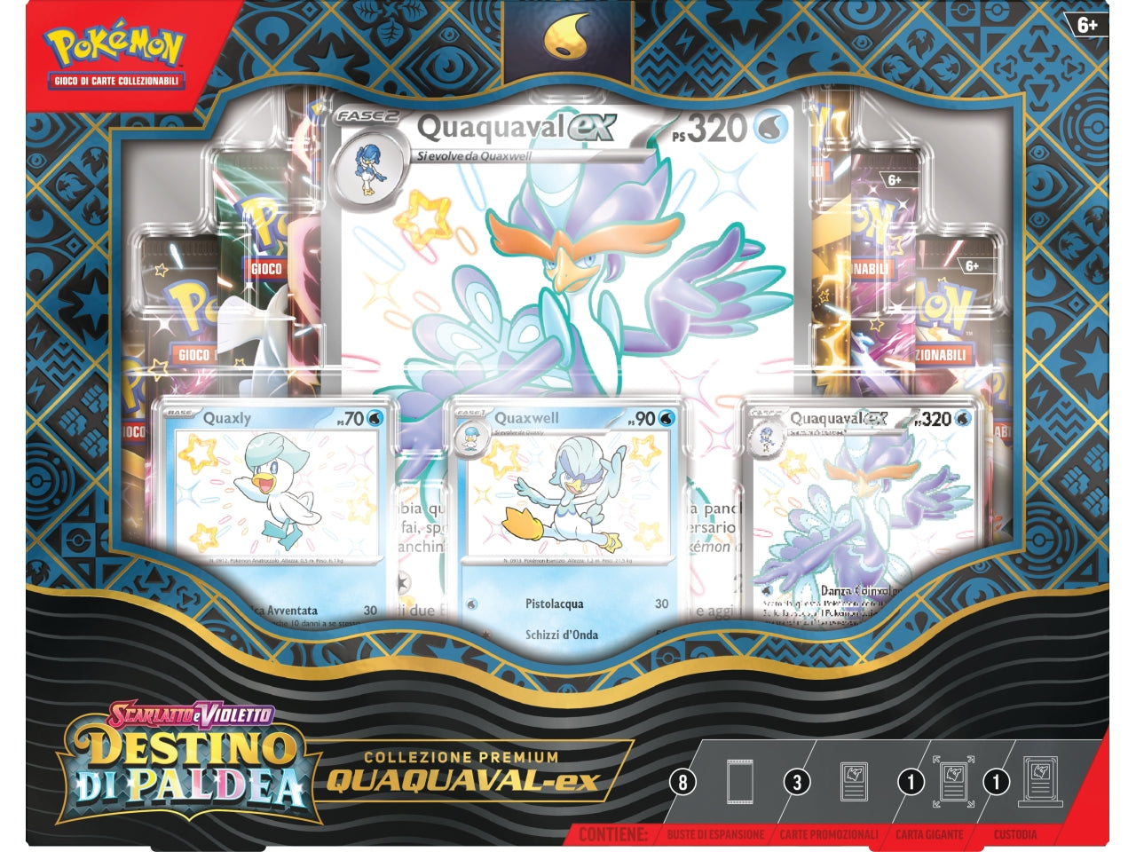 Scatola Carte Pokémon Premium Collection Mewscarada, Quaquaya e Skeledirge - Game Vision