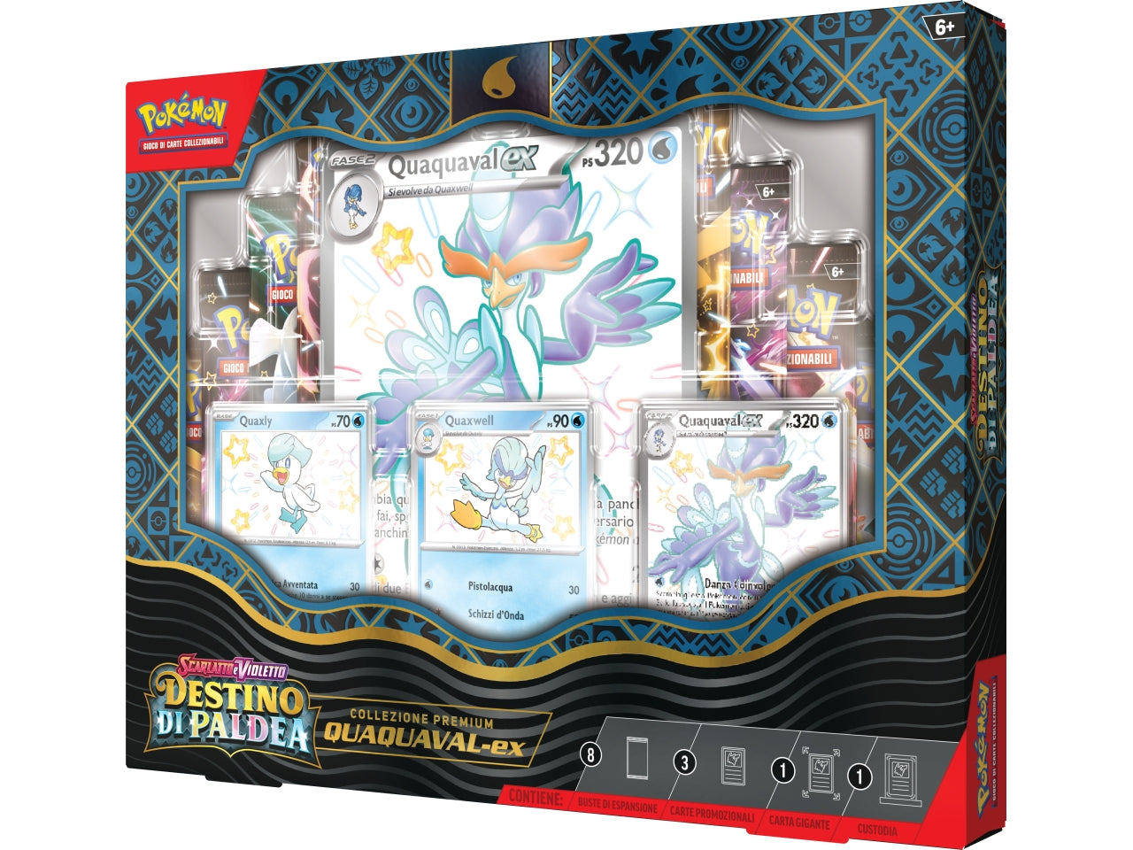 Scatola Carte Pokémon Premium Collection Mewscarada, Quaquaya e Skeledirge - Game Vision