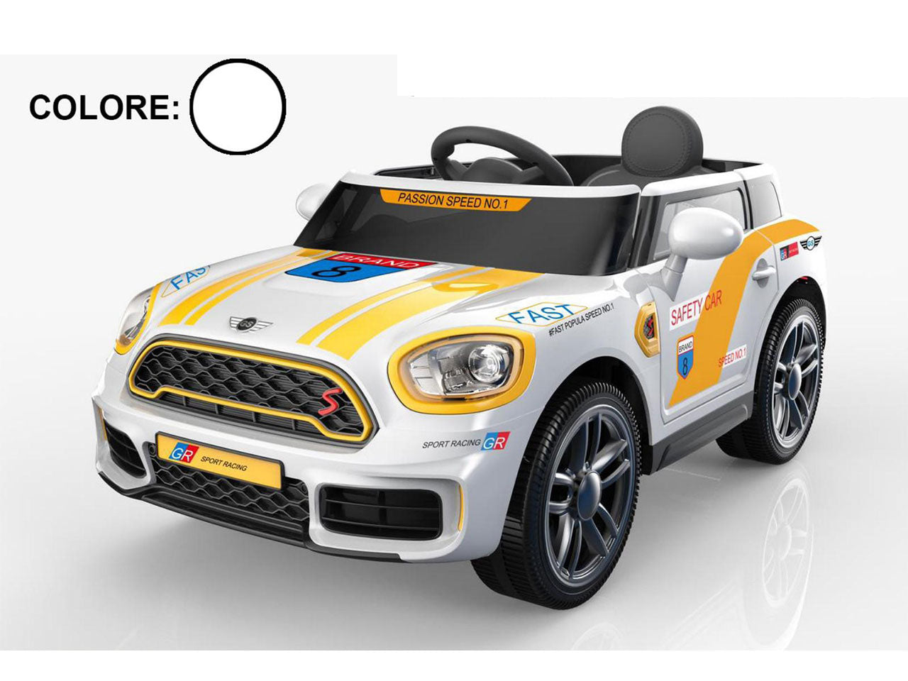 Auto new cartoon road 12v radiocomandata 588 bianca