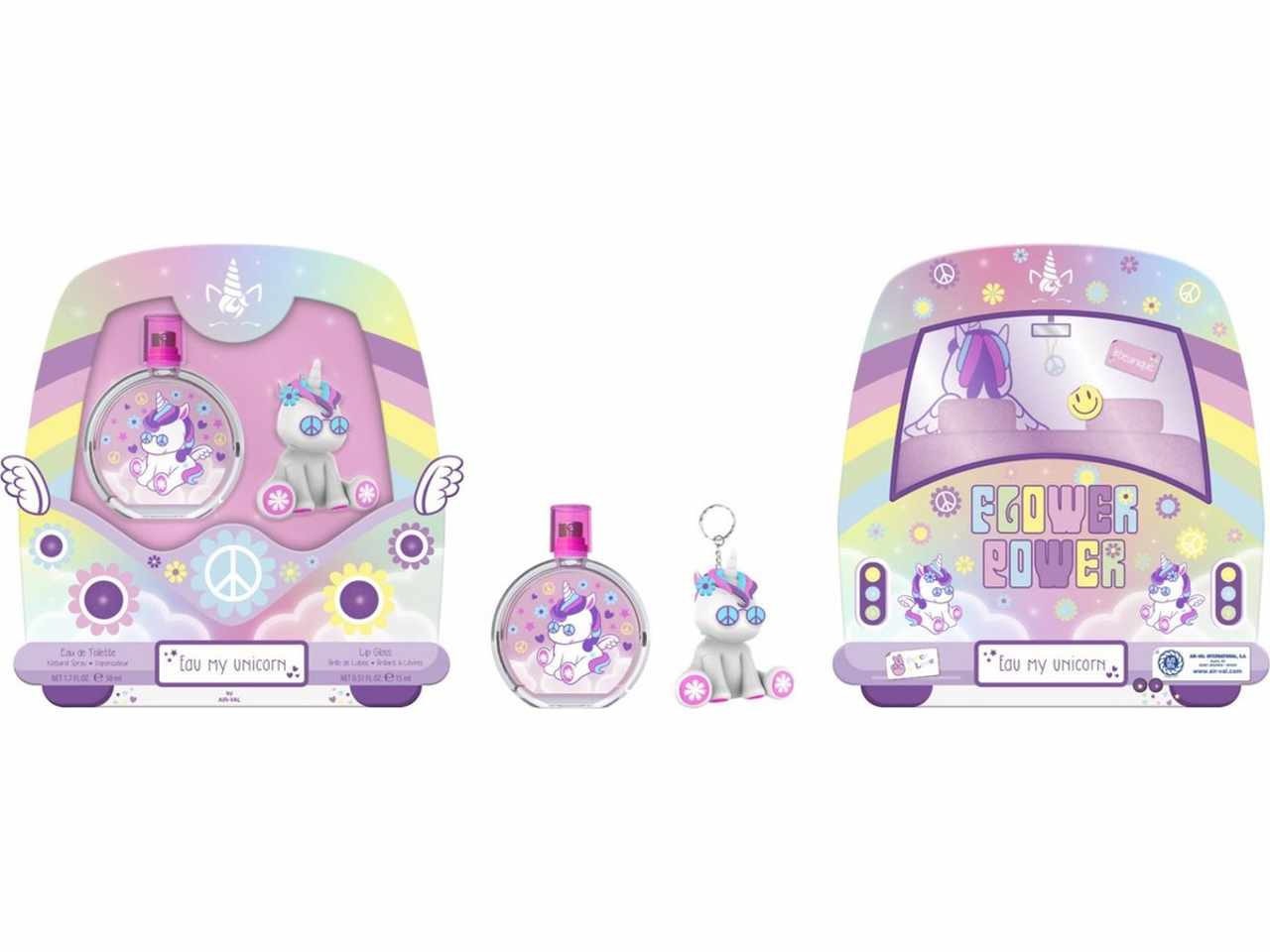 Eau my unicorn hippie unicorn set regalo contenente edt da 50ml e portachiavi lipgloss
