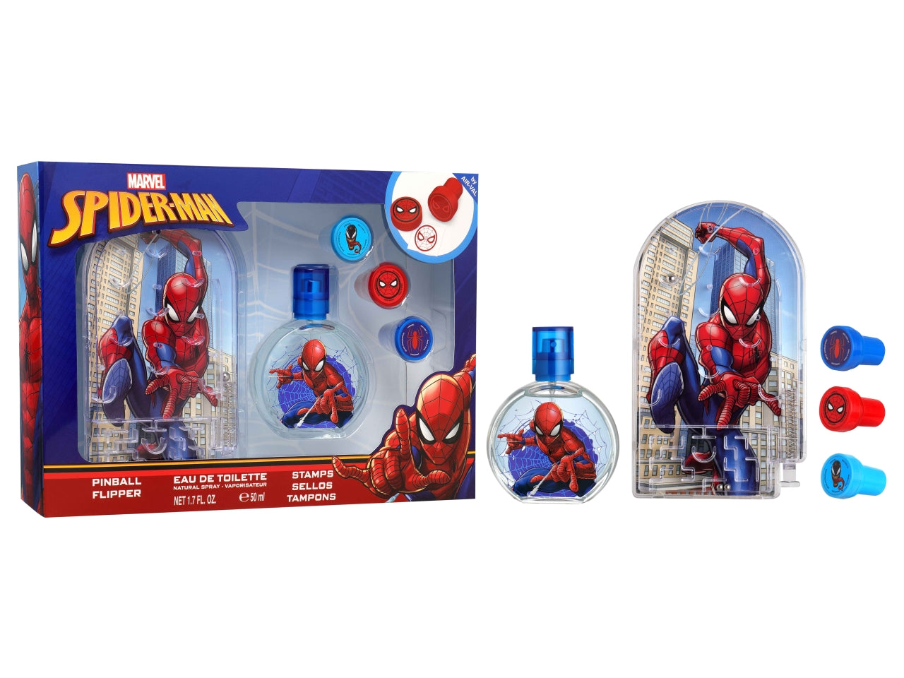 Spider-man set eau de toilette 50ml + pinball + timbri