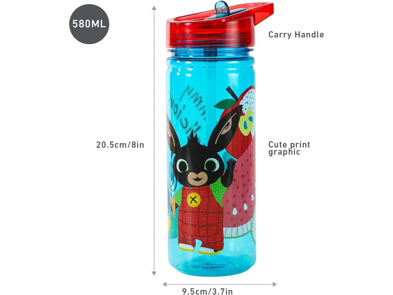 Borraccia Bing con beccuccio ripiegabile multicolor in plastica, 580 ml - Real Trade Italia