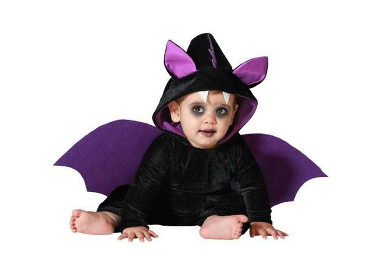 Costume da pipistrello nero e viola in poliestere taglia +24 mesi - Atosa