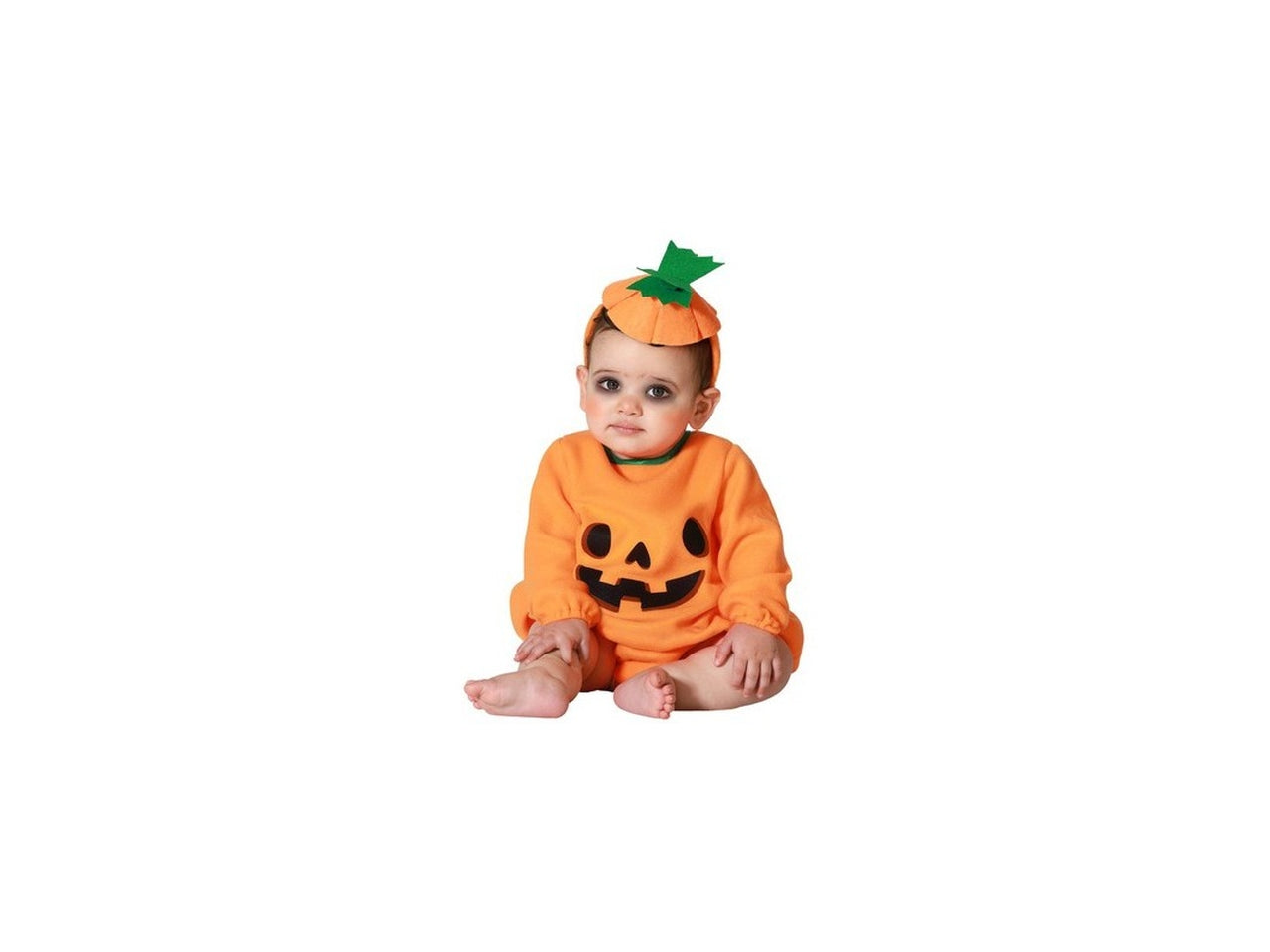 Costume da zucca arancione e nero in poliestere taglia 12/24 mesi - Atosa
