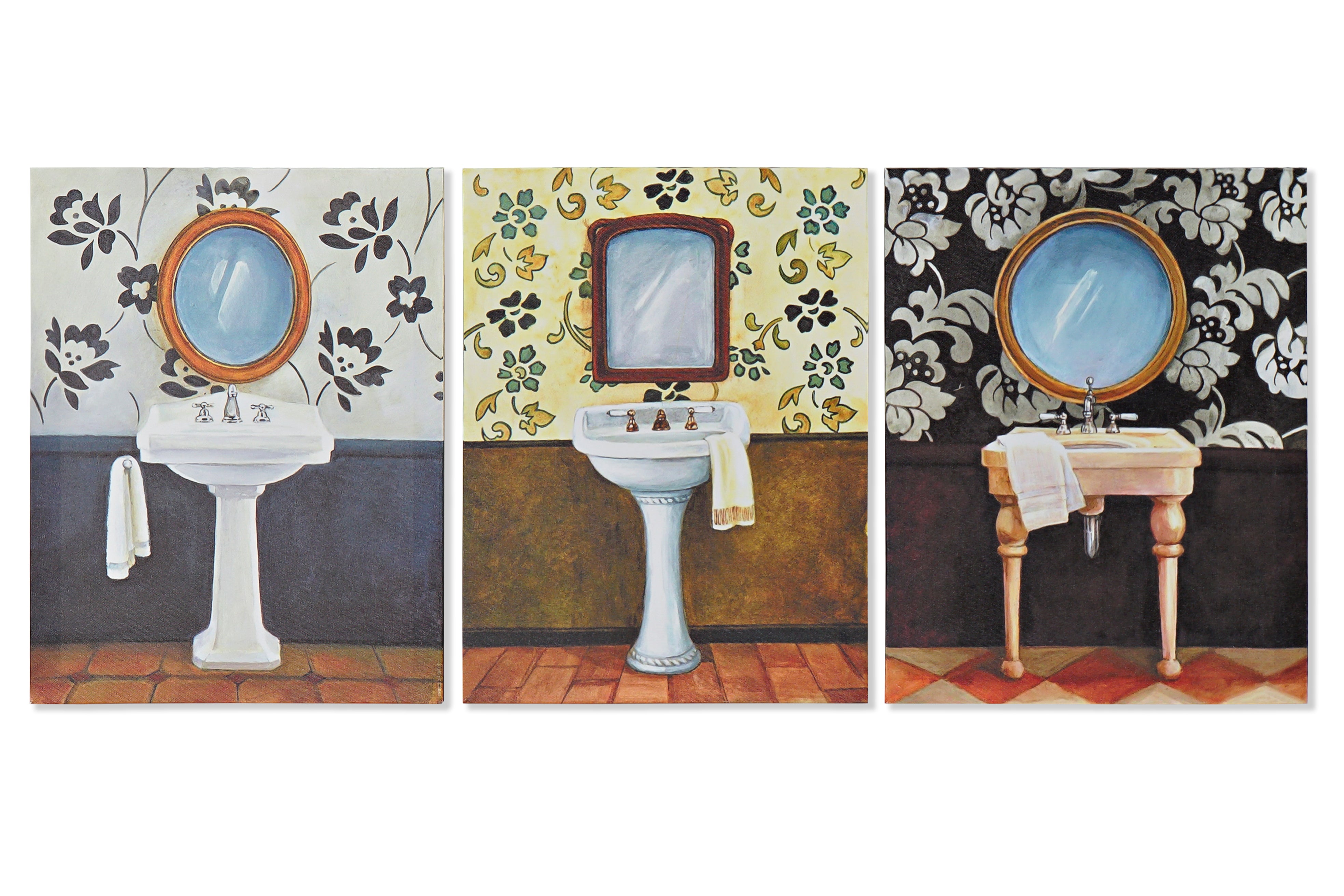 Quadro tela in mdf 30x1,8x40cm decoro toilette in 3 modelli assortiti