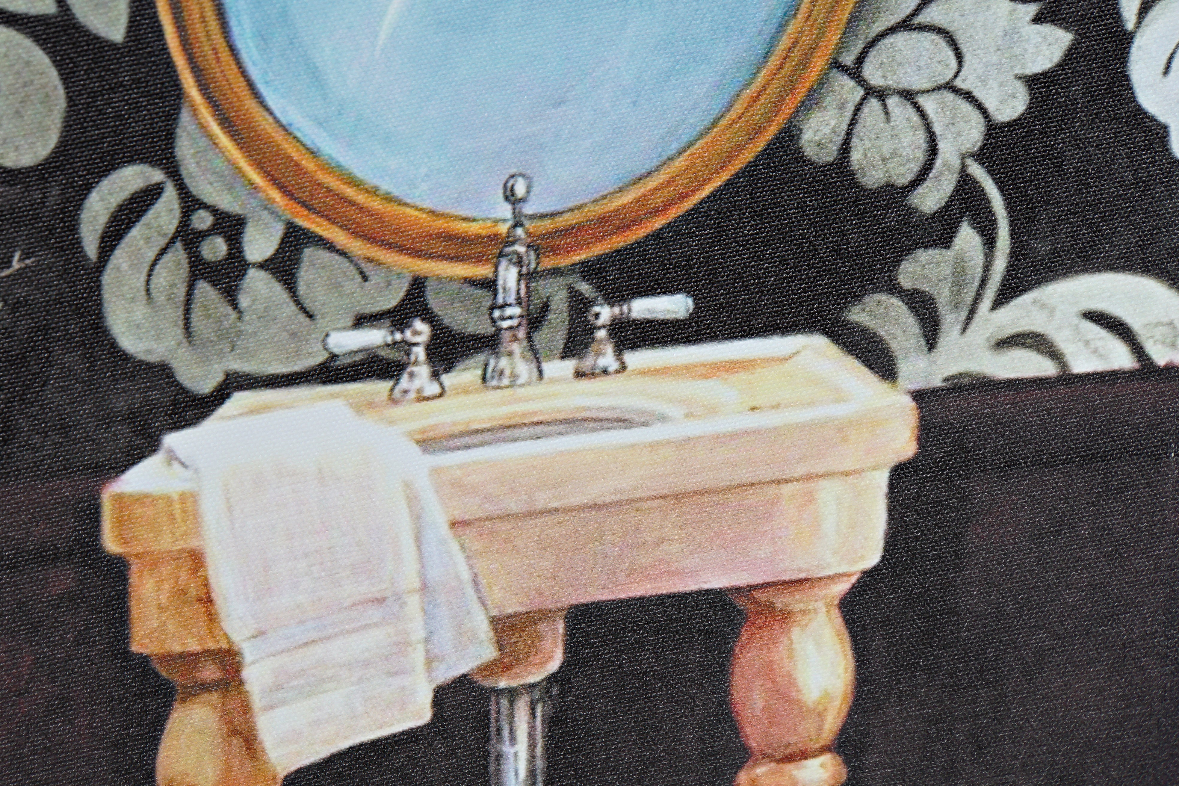 Quadro tela in mdf 30x1,8x40cm decoro toilette in 3 modelli assortiti