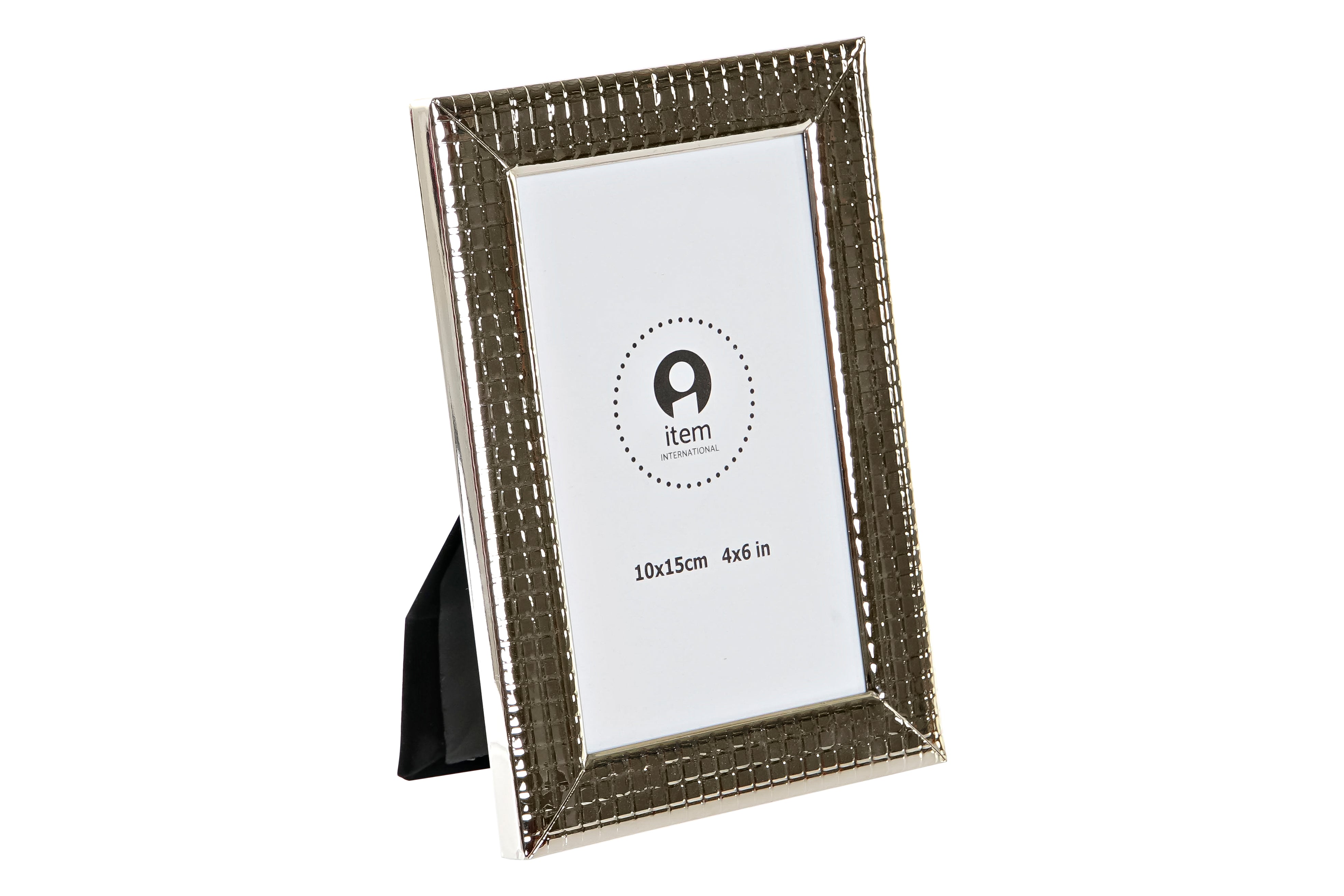 Cornice foto 10x15cm in metallo 12x2x17cm platinato
