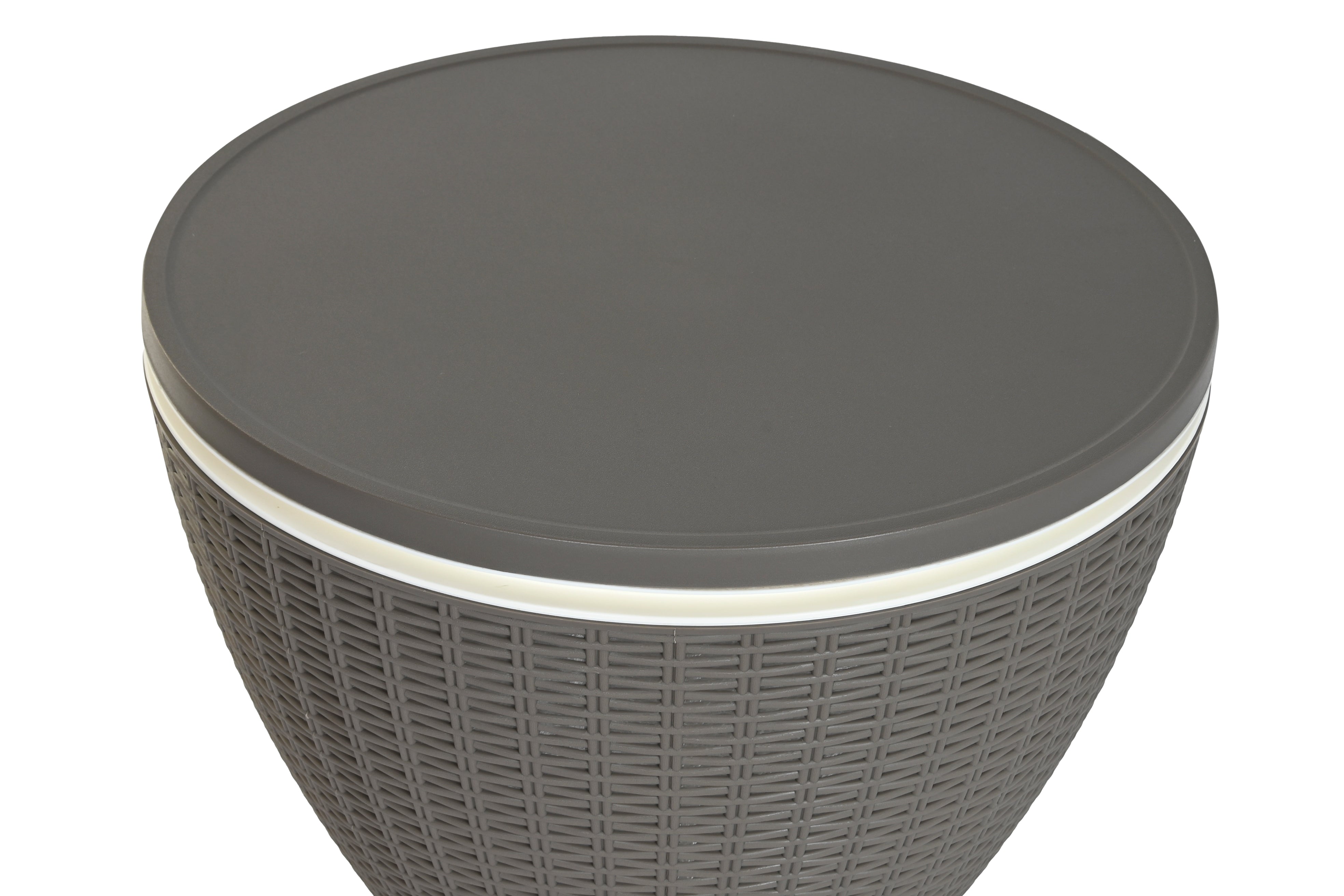 Frigo in rattan sintetico e plastica 48,5x48,5x57cm colore grigio