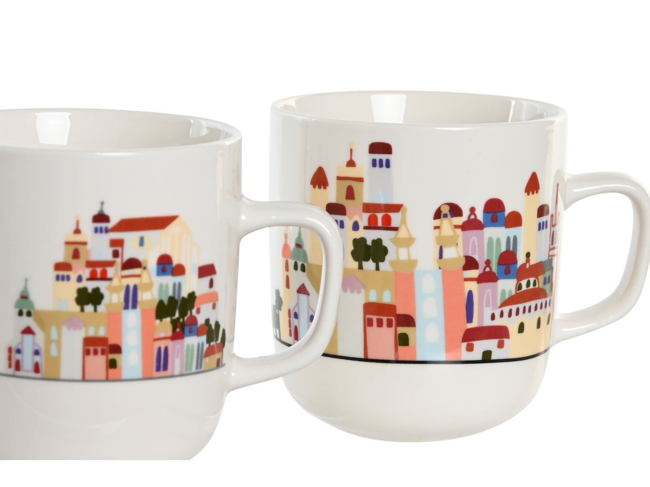 Tazza in porcellana da 380ml in 2 modelli assortiti 11,5x8,5x10cm - Item
