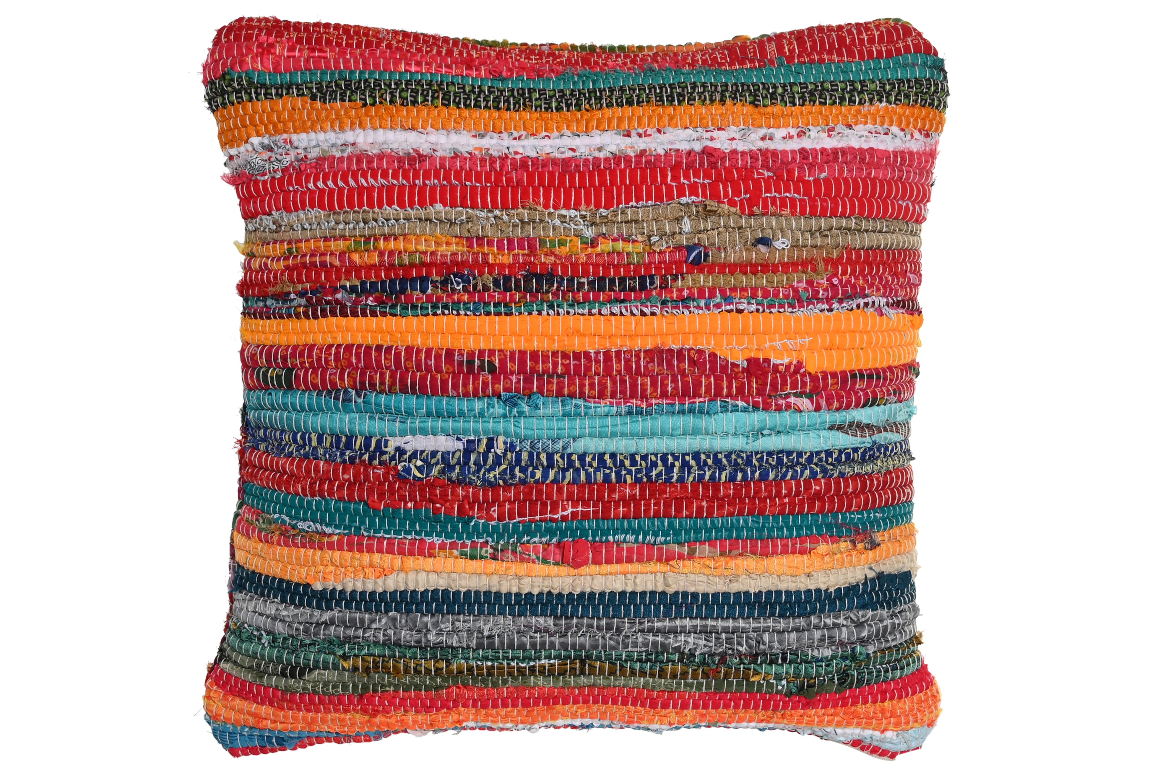 Cuscino in cotone 45x15x45cm 450gr chindi multicolore