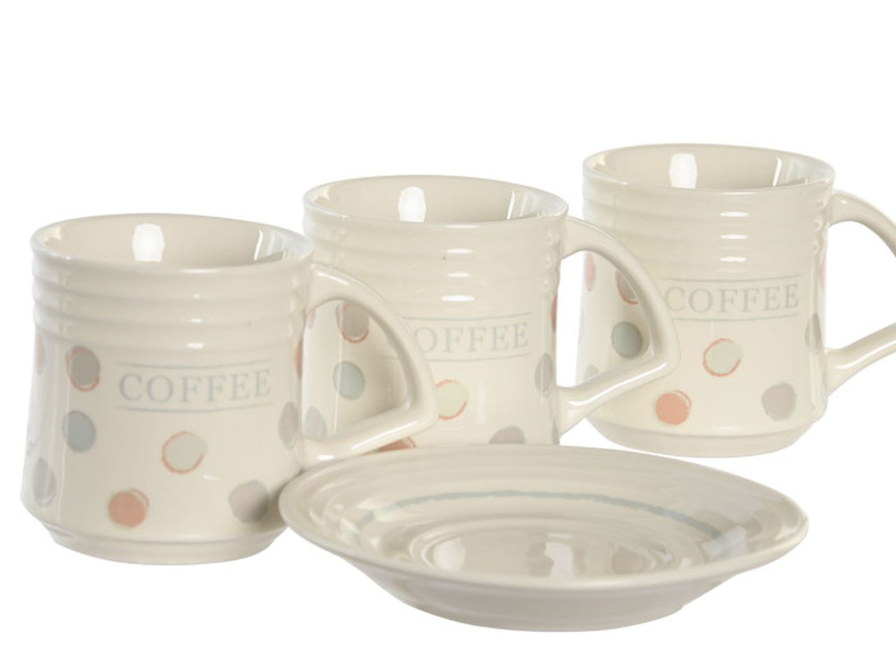 Caffè set in gres e metallo 11x11x2cm 90ml