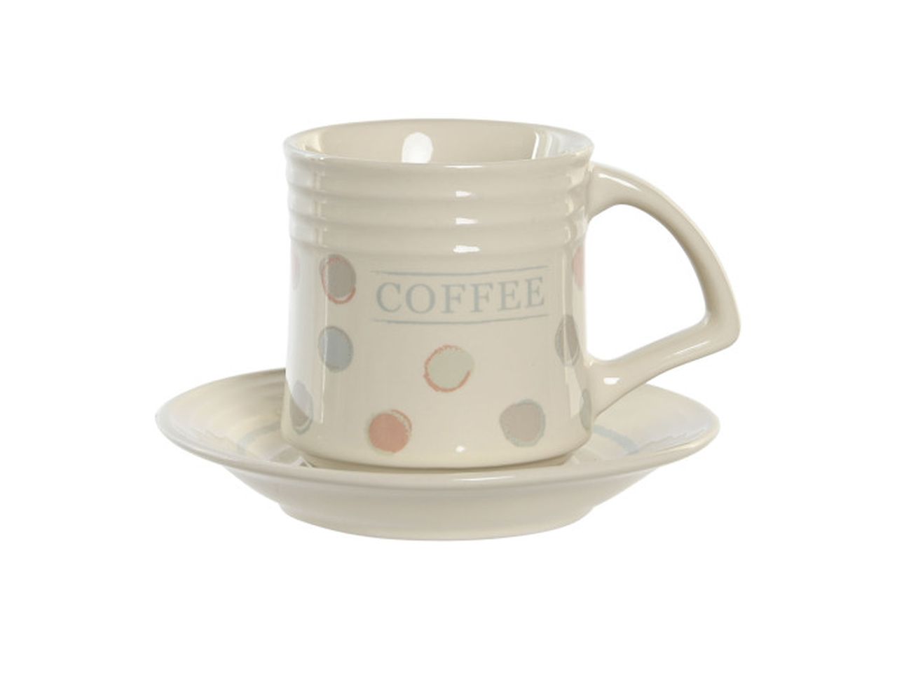 Caffè set in gres e metallo 11x11x2cm 90ml