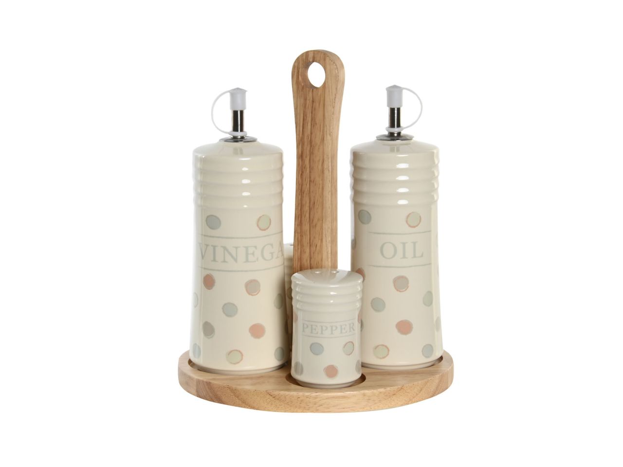 Oliera acetiera set da 5 in gres