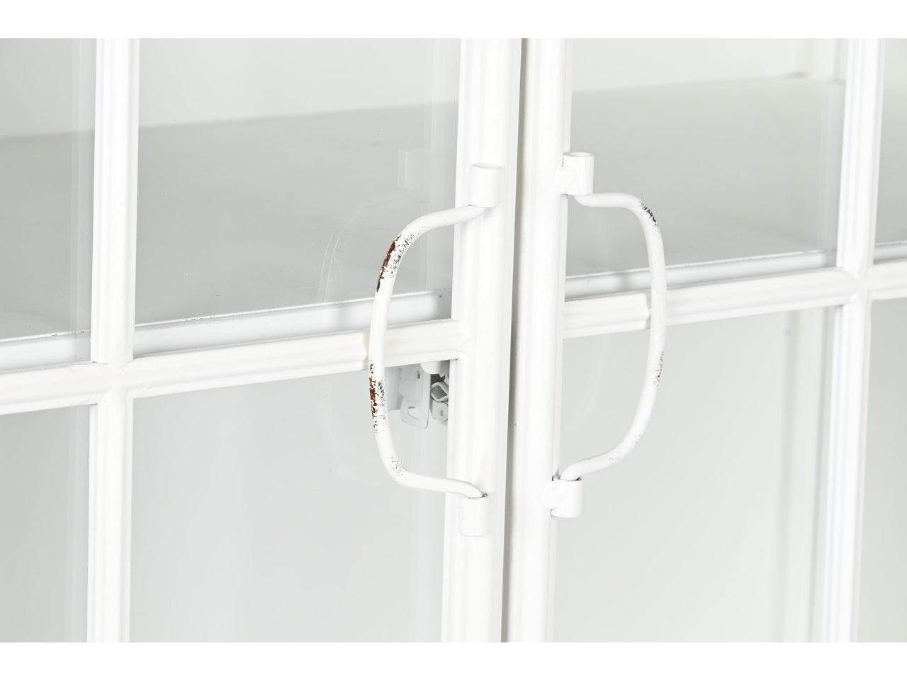 Vetrina metallo cristallo 91x36,5x172 bianco