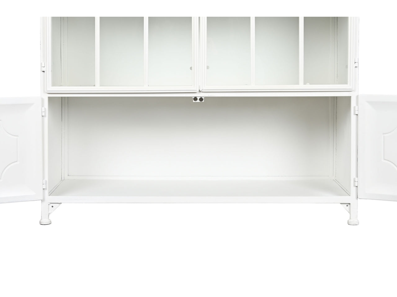 Vetrina metallo cristallo 91x36,5x172 bianco