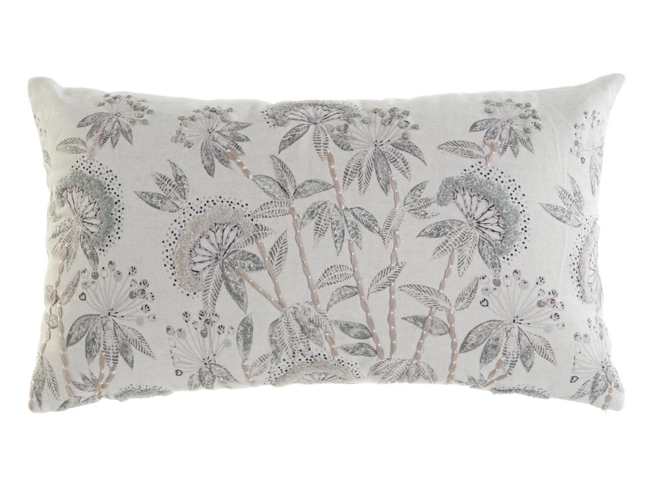 Cuscino in cotone misura 50x15x30cm capacita' 400gr con ricamo multicolore