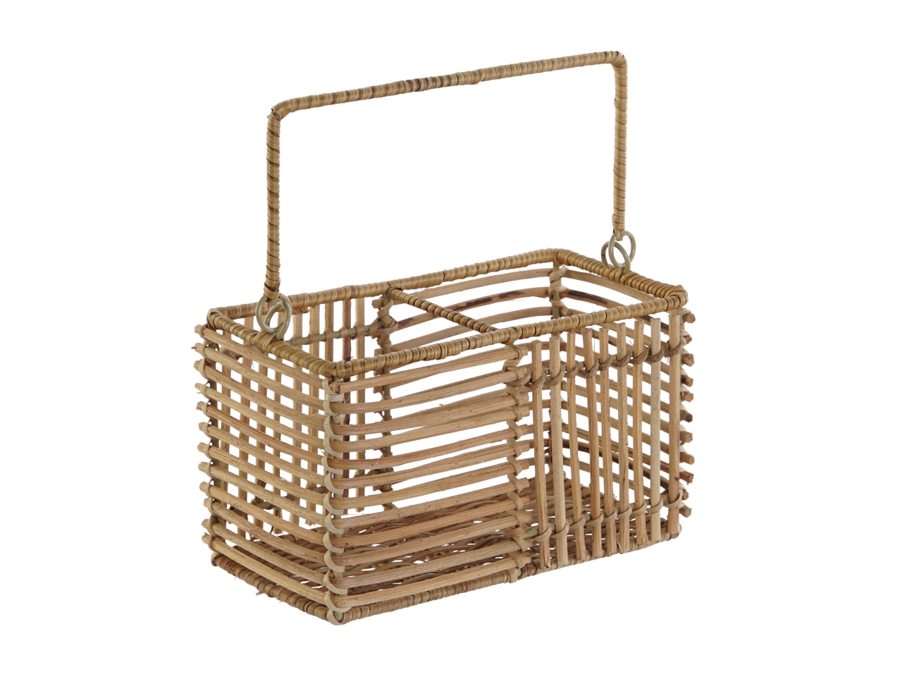 Portaposate in rattan e ferro misura 20x10x12cm colore naturale marrone