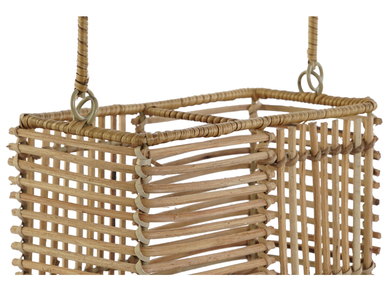 Portaposate in rattan e ferro misura 20x10x12cm colore naturale marrone