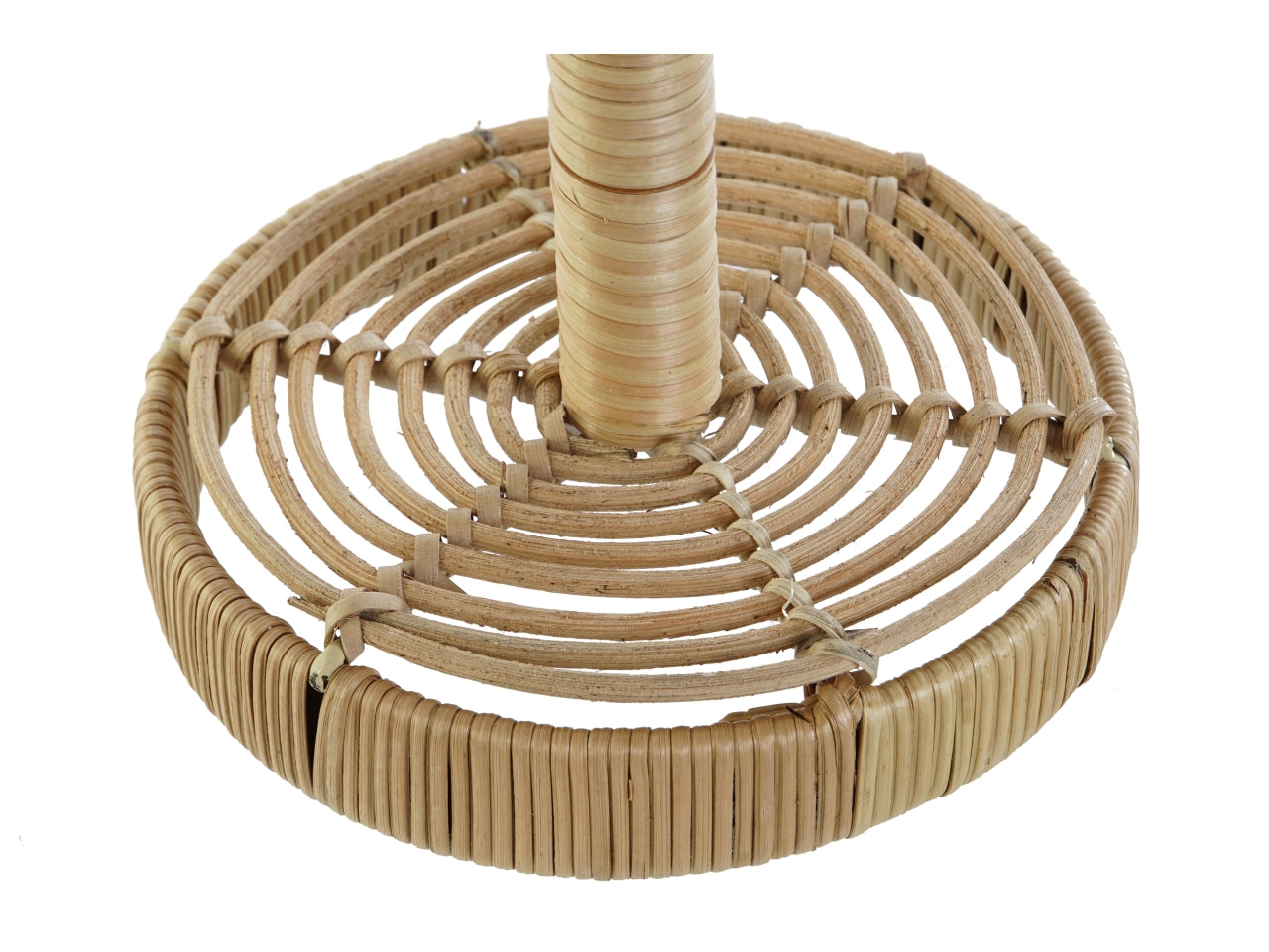Portarotoli in rattan e ferro misura 15x15x32cm colore naturale marrone