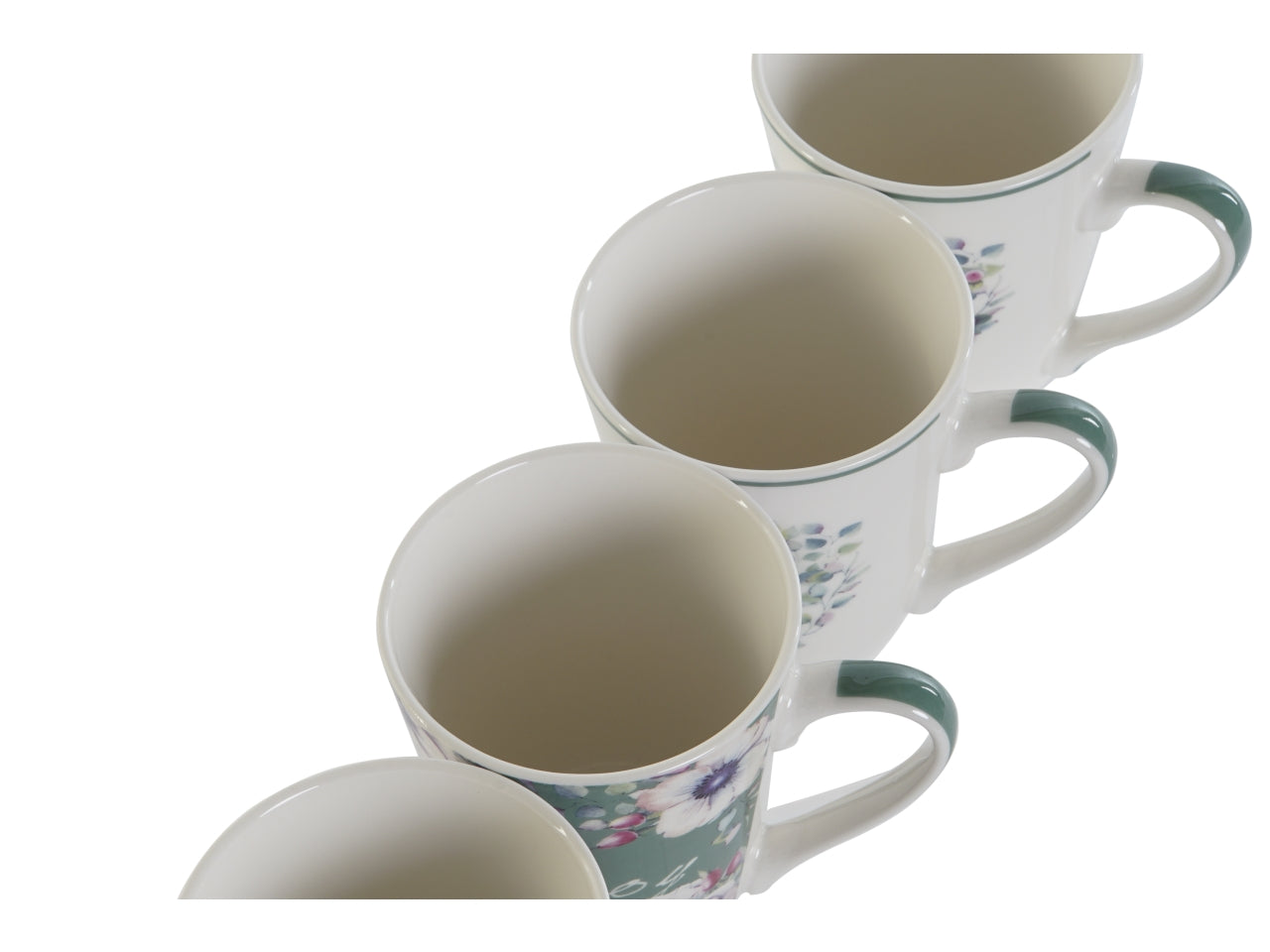 Tazza in porcellana misura 12,5x9x11cm con 310 fiori in 4 modelli assortiti
