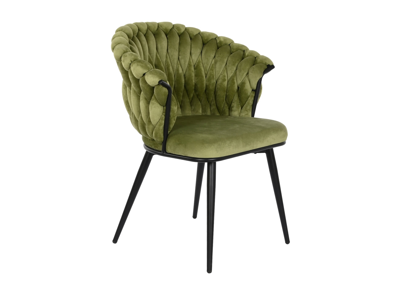 Sedia in metallo e velluto verde vintage 60x66x84 cm - Item