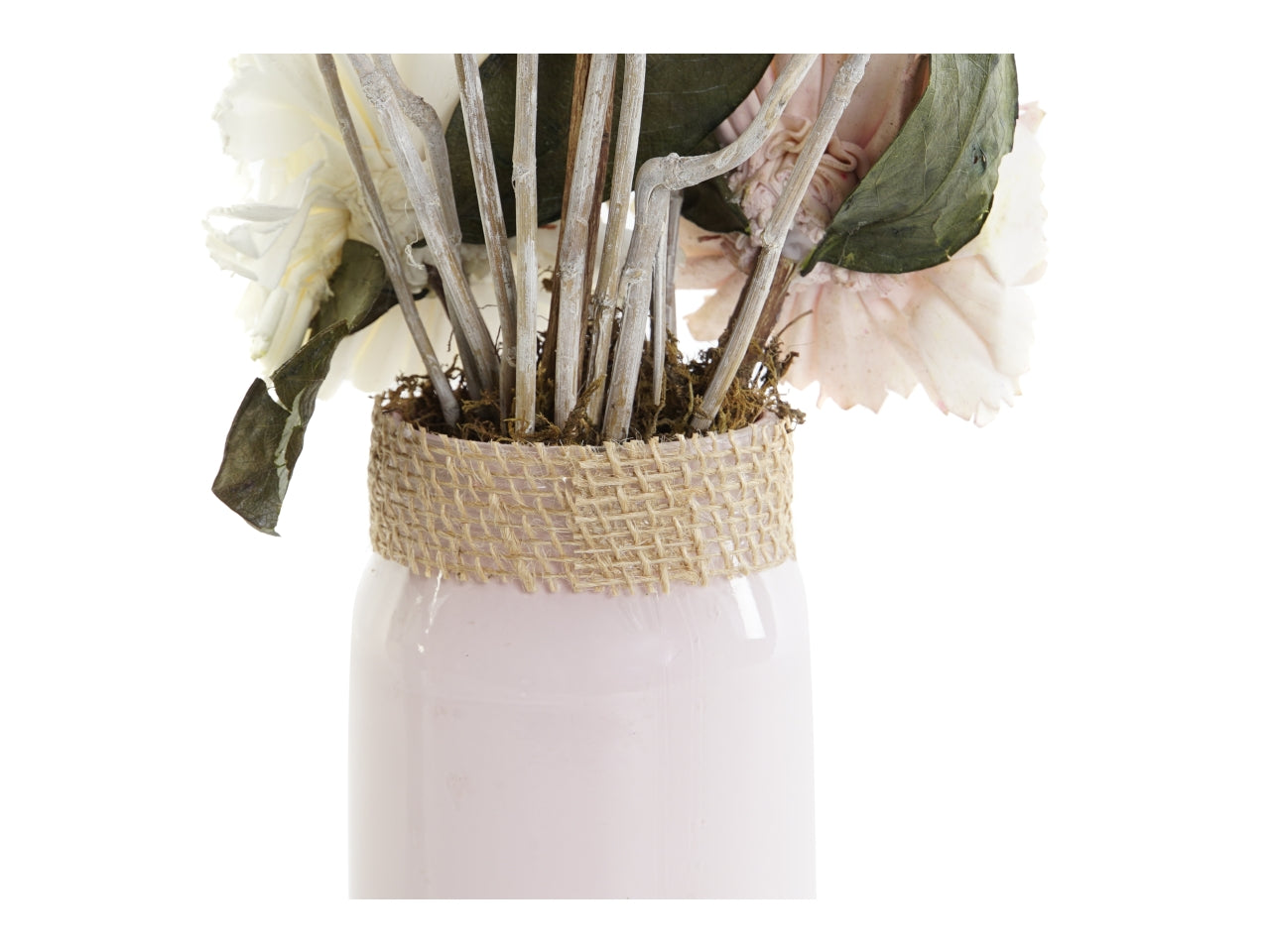 Pianta in cristallo con fiore secco misura 12x9x25cm in 4 modelli assortiti