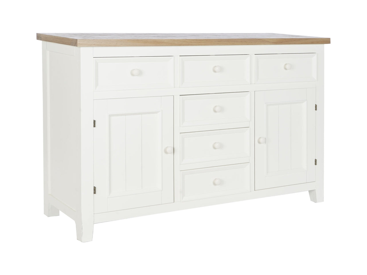 Buffet in paulownia misura 122x40x77cm con 6 cassetti colore beige