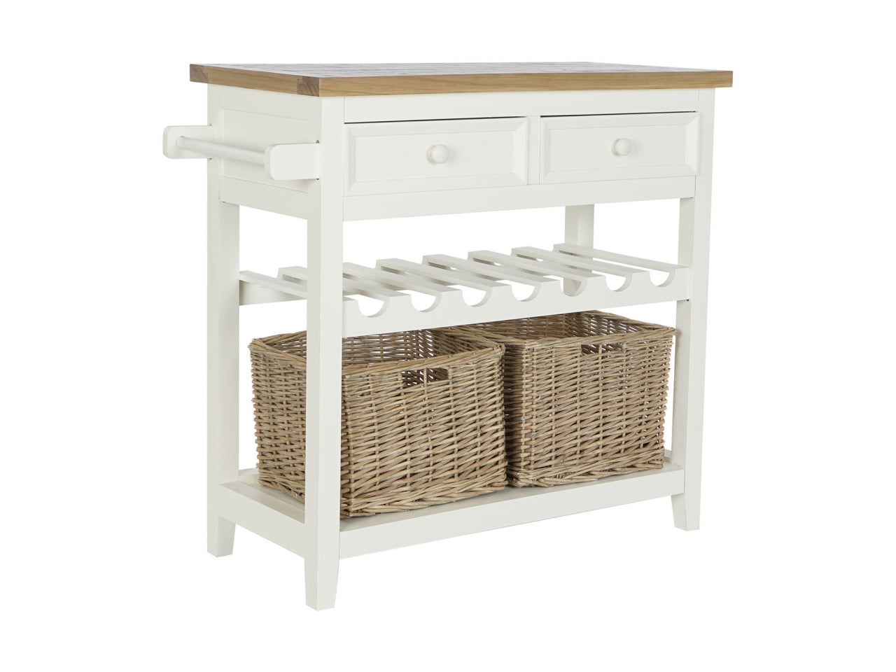 Console in paulownia misura 88x38x80cm con 2 cassetti e portabottiglie